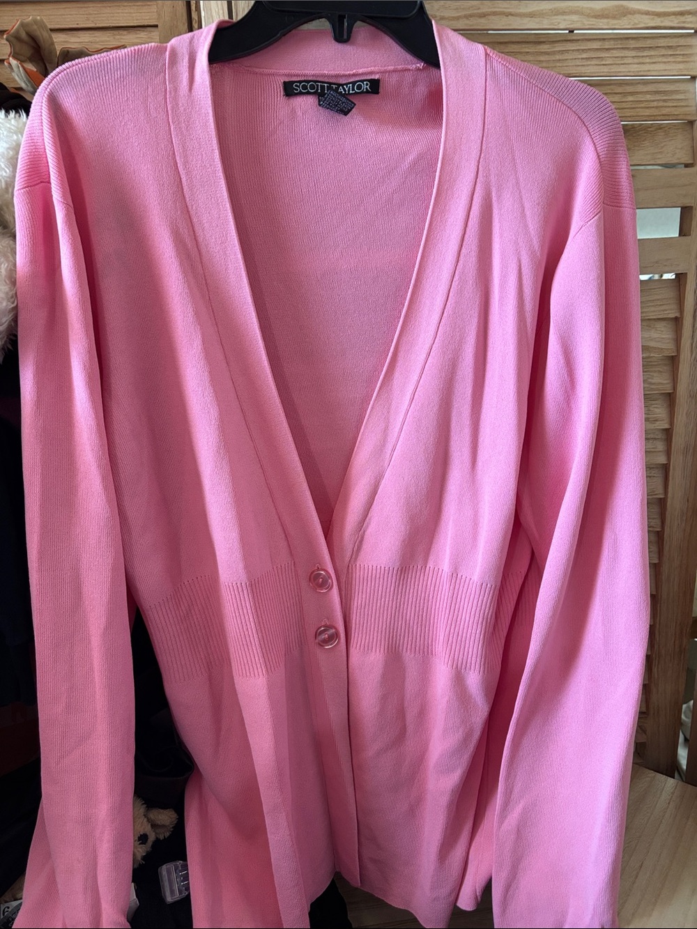 Scott Taylor Pink Button-Front Cardigan Sweater XL